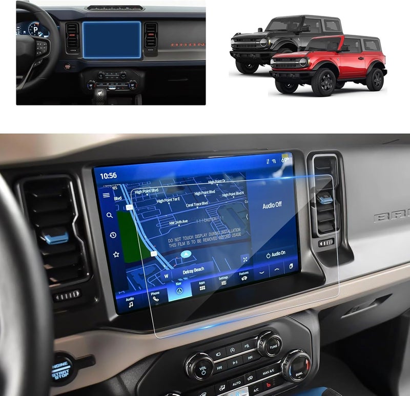 BSTW Bronco Screen Protector 12 In for 2021-2024 Ford Bronco Raptor/Wildtrak/Outer Banks/Everglades/Badlands SYNC 4 12" Touchscreen Tempered Glass Protective Film - Image 1